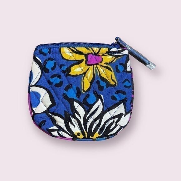 𝅺VERA Bradley Blue & Purple Quilted Coin Purse, Purple Lined, NWOT - Picture 2 of 3